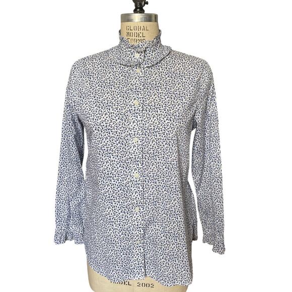 J.Crew Classic-fit Shirt in Liberty® Ed Blue Flowers Floral Cotton Size 6 - Picture 1 of 8